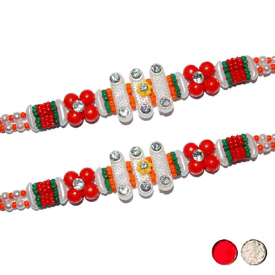 "Zardosi Rakhi - ZR-5360 A-code080  (2 RAKHIS) - Click here to View more details about this Product